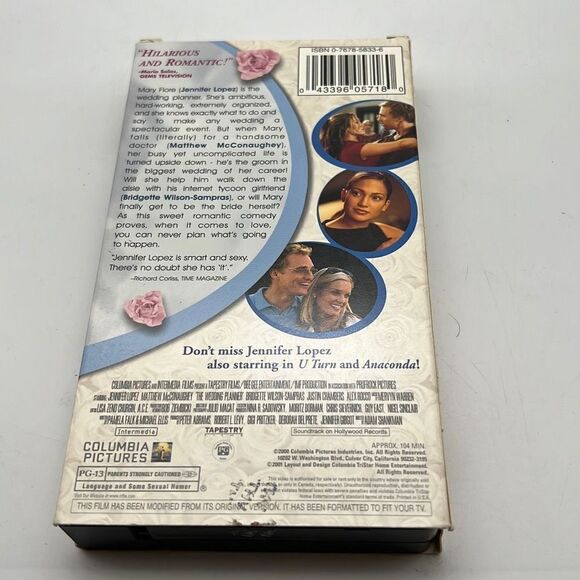 THE WEDDING PLANNER‎ Jennifer Lopez, Matthew McConaughey VHS - Picture 2 of 3